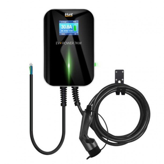 Statie Incarcare Masini Electrice EV Power 7KW Ecran LCD 3.5inch IP66 Negru