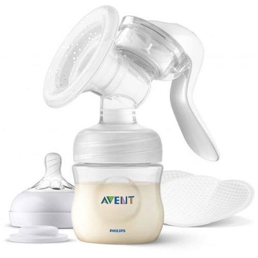 Pompa de San Manuala cu Biberon SCF430/10  Pentru Hranire Naturala Alb