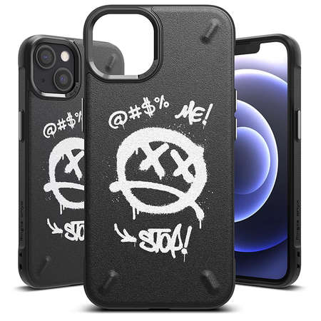 Husa Ringke Onyx Design Graffiti Negru pentru iPhone 13 mini