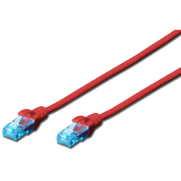 Patchcord U/UTP Cat 5E 3m Red