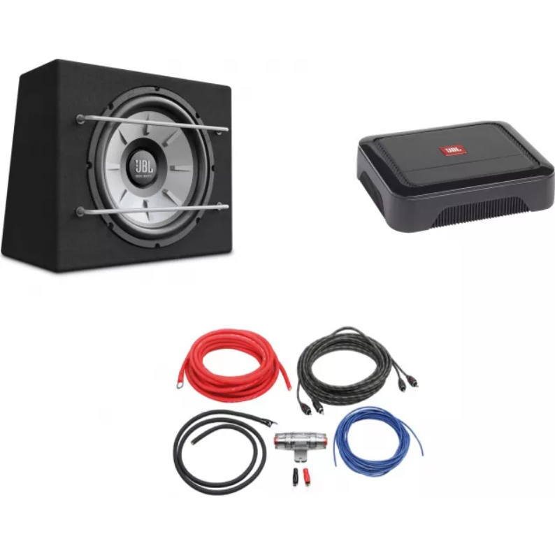 Pachet auto Subwoofer STAGE 1200B + Amplificator CLUB A600 + LK-10 kit cabluri