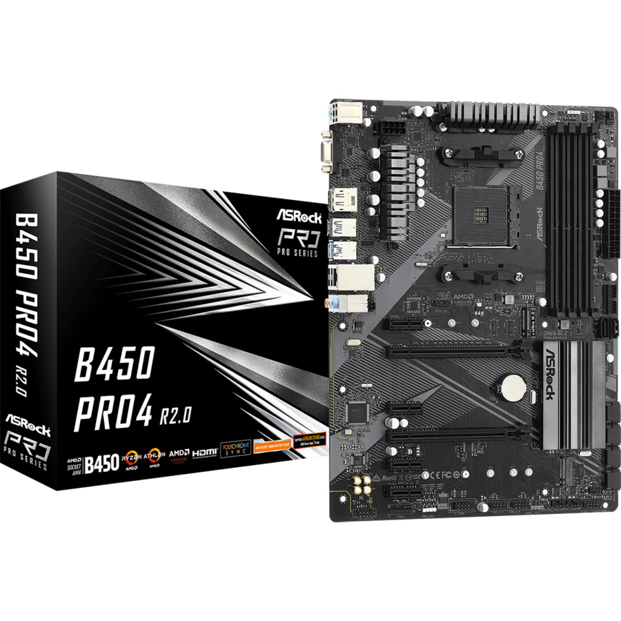 Placa de baza B450 Pro4 R2.0 LGA 1200