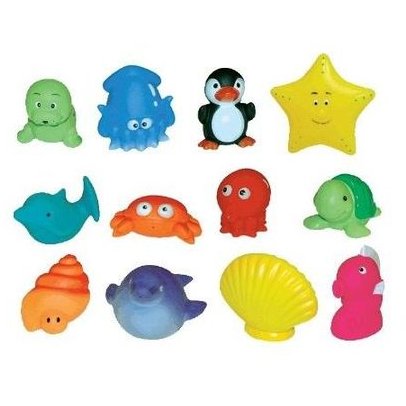Set 12 jucarii de baie animale marine Multicolor