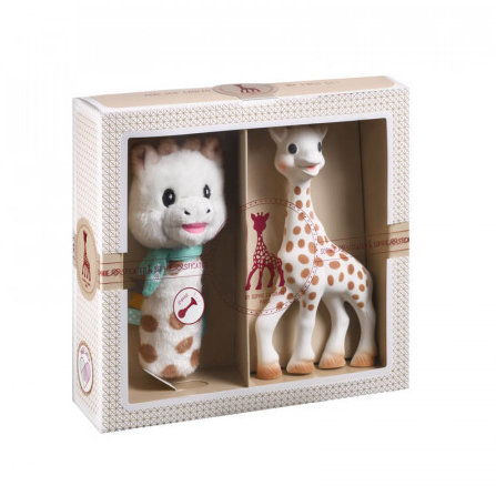 Set de naștere Girafa Sophie si zornaitoare Sweety Sophie Crem