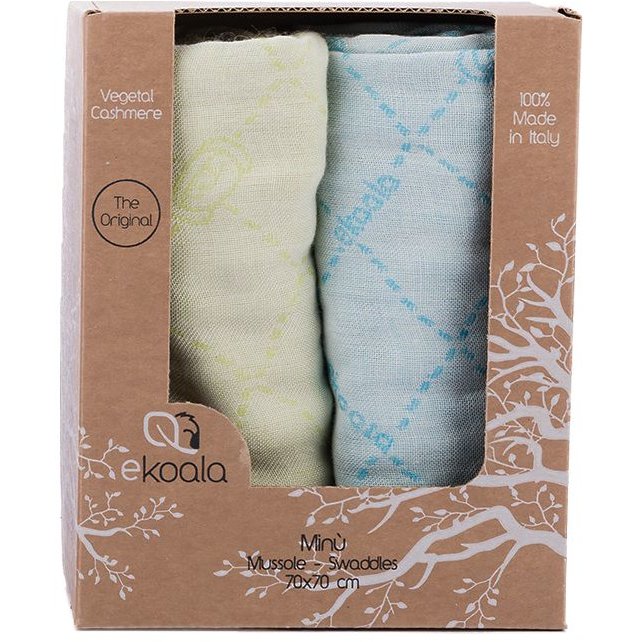 Set 2 Scutece Multifunctionale Minu Casmir Vegetal 70x70cm Blue / Green