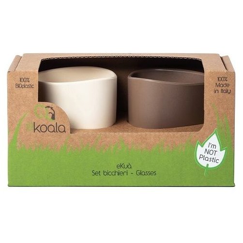 Set 2 pahare eKua BIOplastic White / Brown
