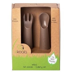 Set lingurita si furculita eKiko BIOplastic Brown