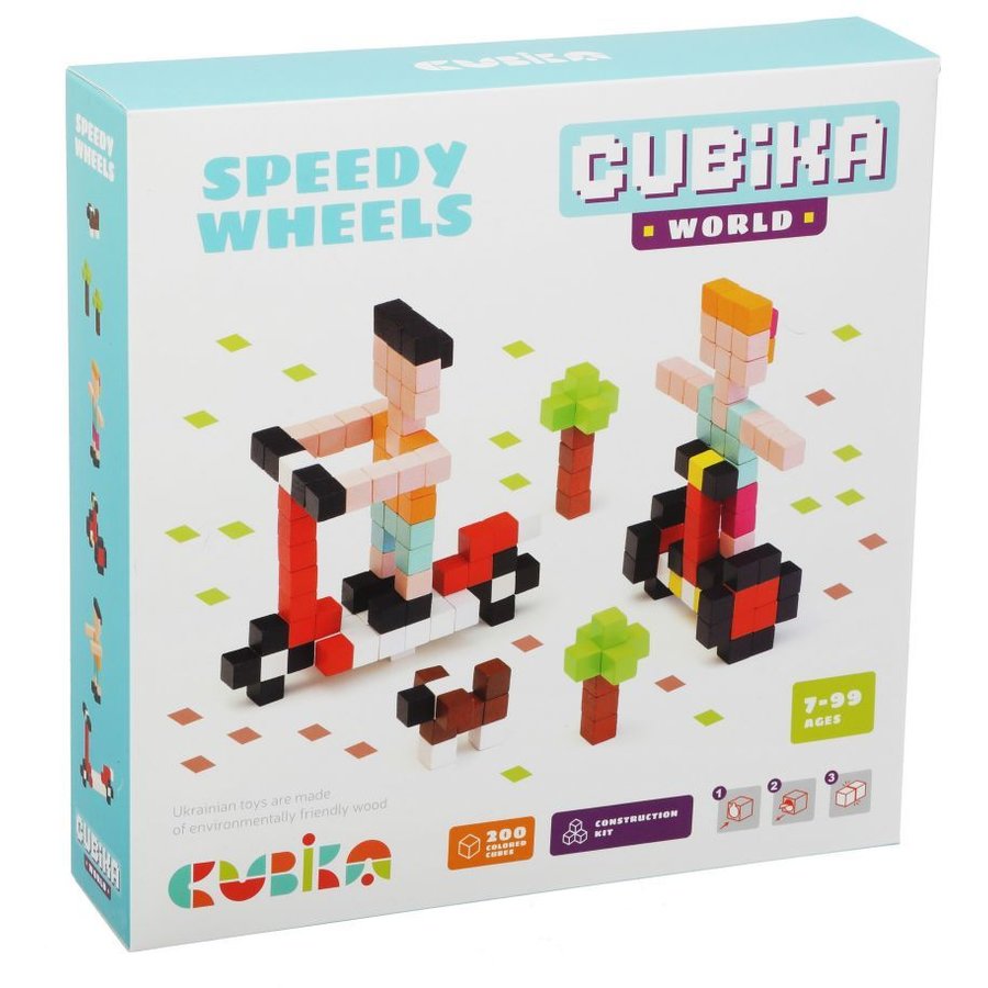 Set de constructie World Speedy Wheels 200 piese