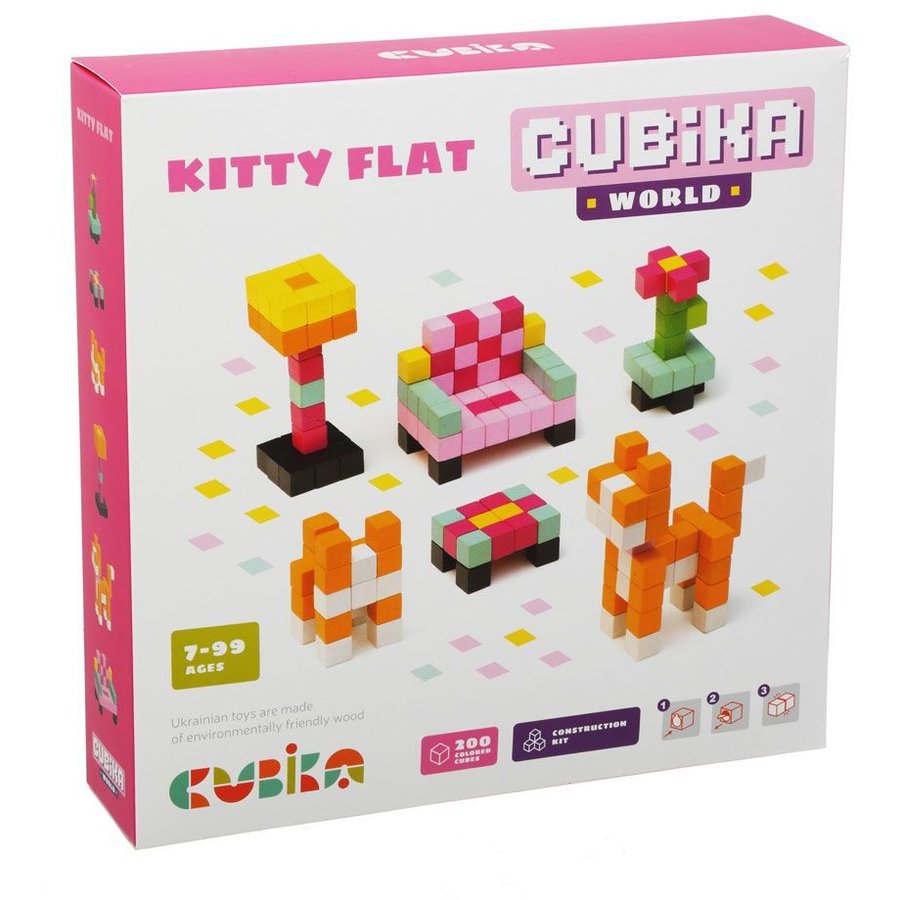 Set de constructie World Kitty Flat 200 piese