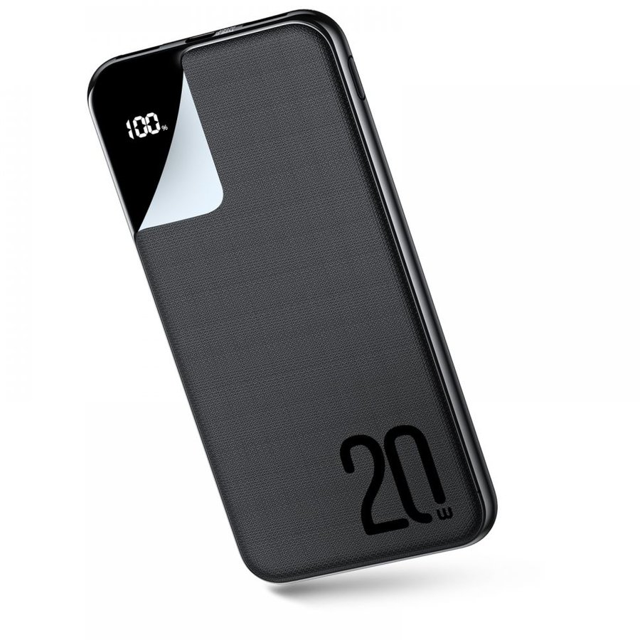 Baterie externa portabila JR-QP190 Plus 20000 mAh 20W 4 Porturi Display LED Cablu USB-C inclus Negru
