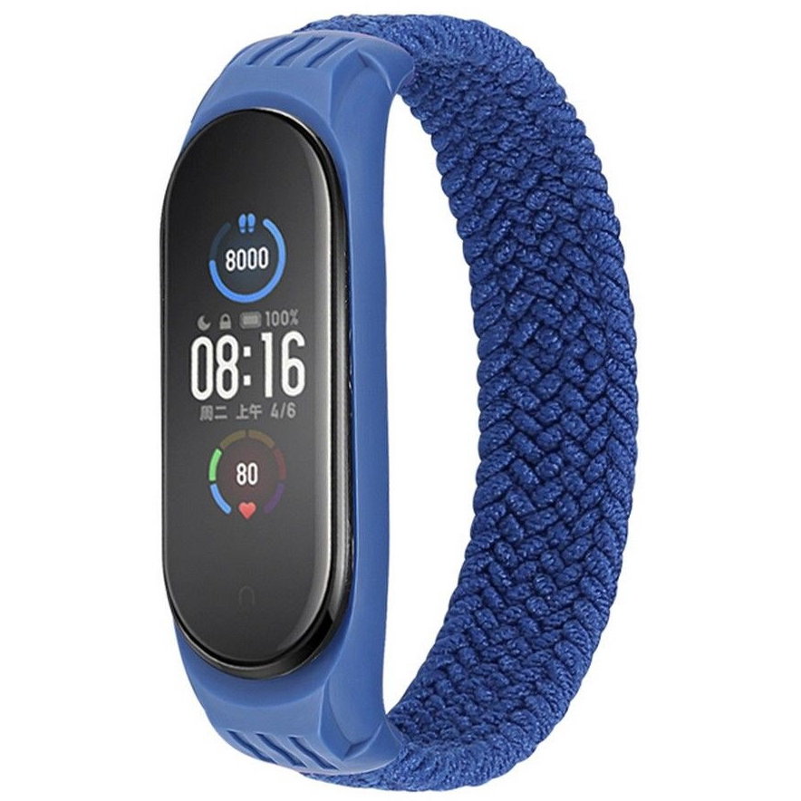 Curea material textil Loop compatibila cu Xiaomi Mi Band 5/6/6 NFC Blue