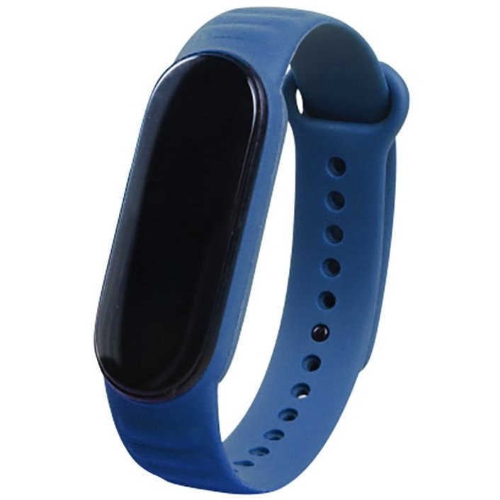 Accesoriu smartwatch Curea piele ecologica TPU Leather compatibila cu Xiaomi Mi Band 5/6/6 NFC Albastru