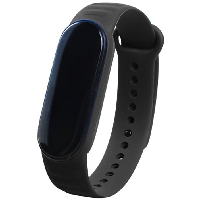 Accesoriu smartwatch Curea piele ecologica TPU Leather compatibila cu Xiaomi Mi Band 5/6/6 NFC Negru