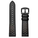 Leather compatibila cu Samsung Galaxy Watch 4/5/5 Pro/6 40/42/44/45/46mm Black