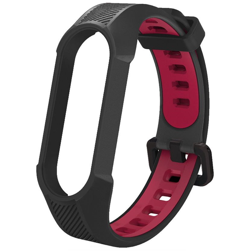 Accesoriu smartwatch Armour compatibila cu Xiaomi Mi Band 5/6/6 NFC Black/Red