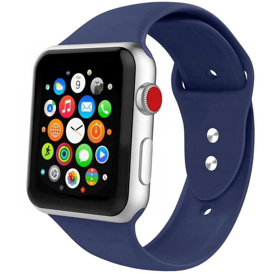 Curea Silicon Icon V2 Compatibila cu Apple Watch 4/5/6/7/8/SE/Ultra 42/44/45/49mm Midnight Blue
