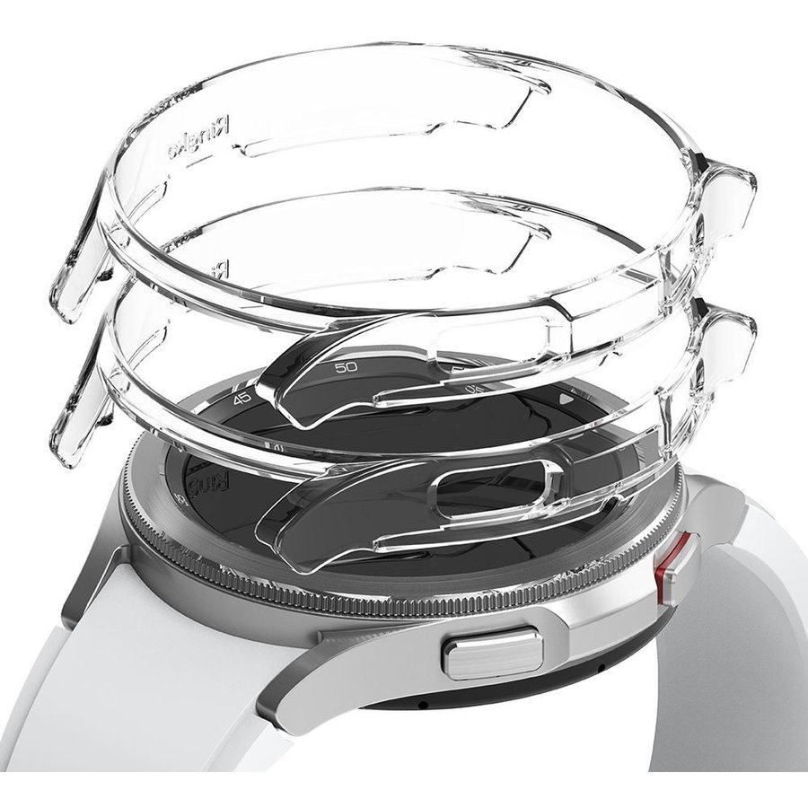 Set 2 carcase Slim compatibil cu Samsung Galaxy Watch 4 Classic (46mm) Transparent