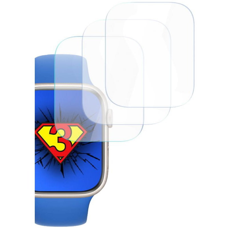 Set 3 folii protectie transparenta Watch Protection compatibil cu Apple Watch 4/5/6/7/SE - 44/45mm