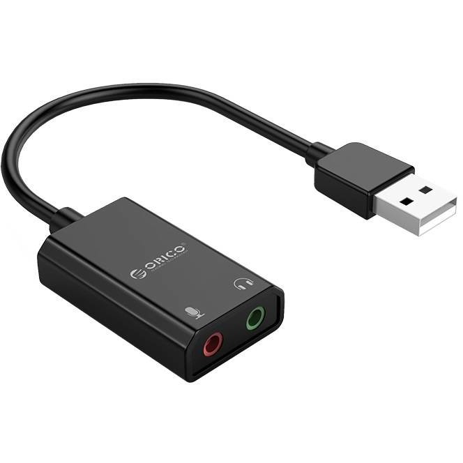 Adaptor audio HUB 2-in-1 SKT2 10 cm Negru