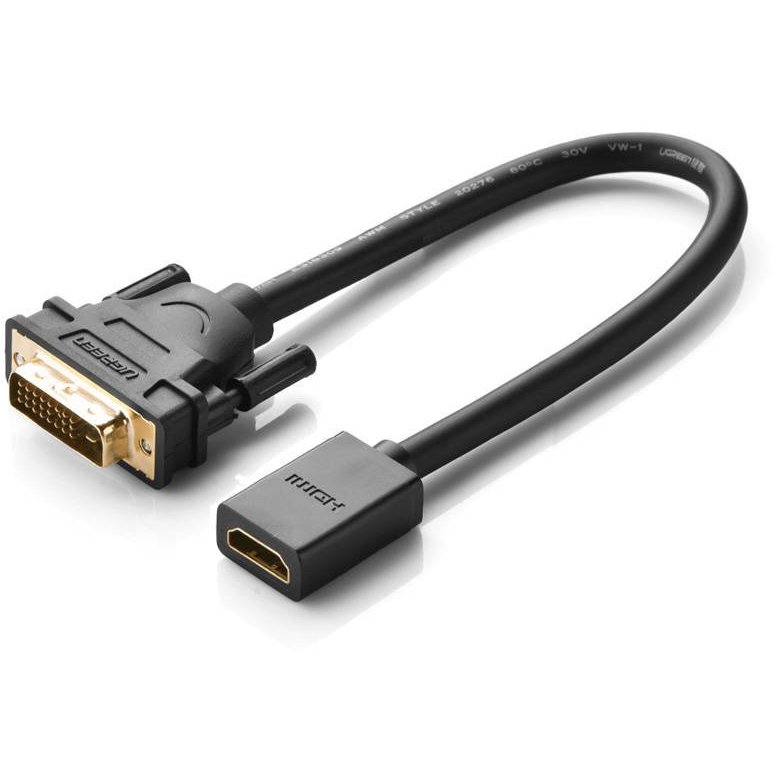 Adaptor video 20118 DVI tata - HDMI mama 1080p 15cm Negru