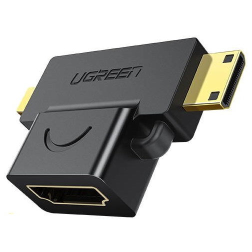 Adaptor video 20144 Mini/Micro HDMI tata - HDMI mama 1080p Negru