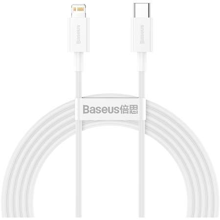 Cablu De Date Baseus Superior USB Type-C/Lightning Power Delivery 20W 2.4A 2m Alb