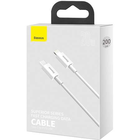 Cablu De Date Baseus Superior USB Type-C/Lightning Power Delivery 20W 2.4A 2m Alb