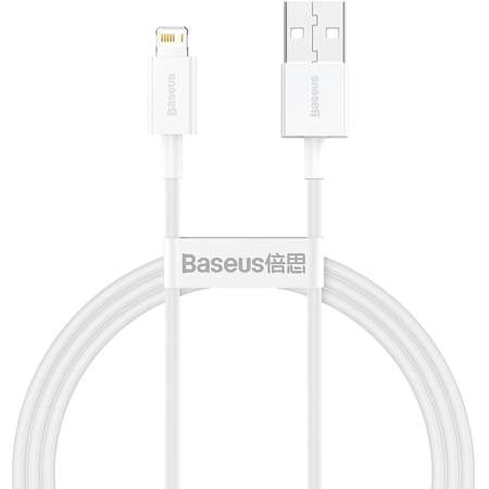 Cablu de date Baseus Superior, USB/Lightning, 2.4A, 1m, Alb