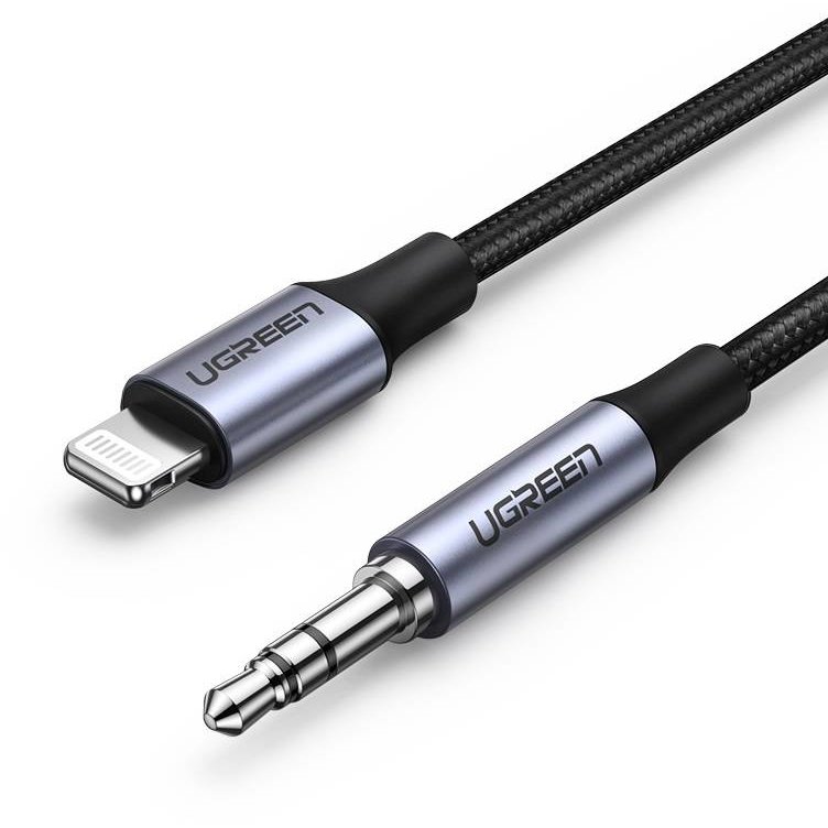 Cablu US315 tata Lightning la tata jack 3.5 mm MFi 1m Negru