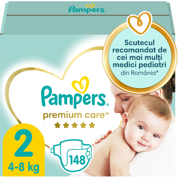 Scutece Premium Care 2 New Baby Mega Box 148 buc