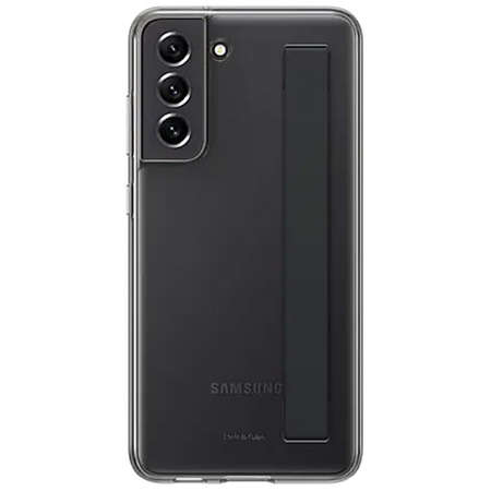 Husa Clear Strap Cover Samsung Galaxy S21 FE 5G Dark Gray