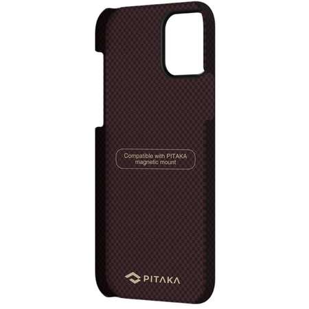 Husa PITAKA MagEZ Plain compatibila cu iPhone 12 Mini Black/Red