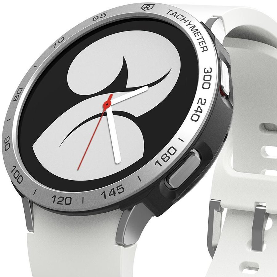 Carcasa si rama ornamentala compatibile cu Samsung Galaxy Watch 4 (40mm) Silver/Black