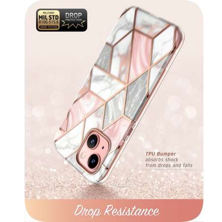 Husa Supcase Cosmo compatibila cu iPhone 13 Mini, Protectie display, Marble