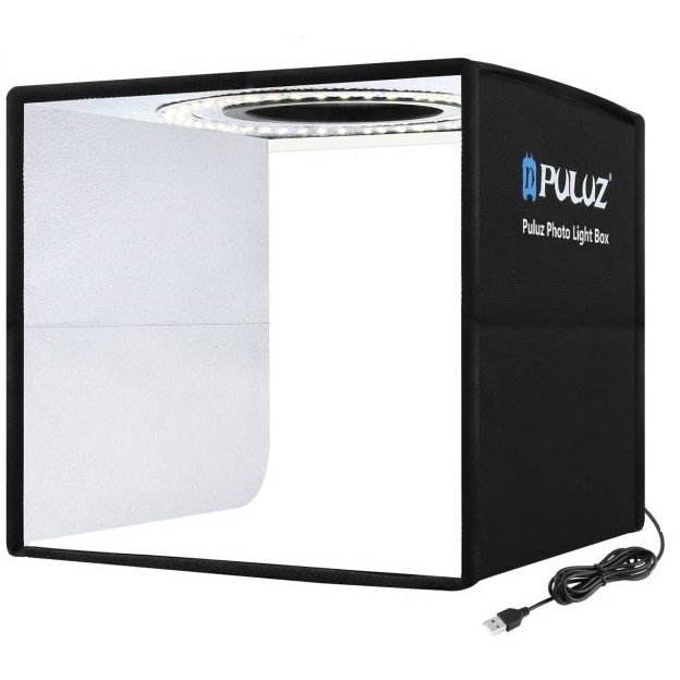 Accesoriu Camera Video Actiune , LED-uri incorporate, fundaluri multiple, fotografie/mini-filmulete de produs, 25x25cm, Negru