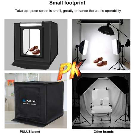 Mini Studio Portabil PULUZ PU5060EU   LED-uri Incorporate Fundaluri Multiple Negru