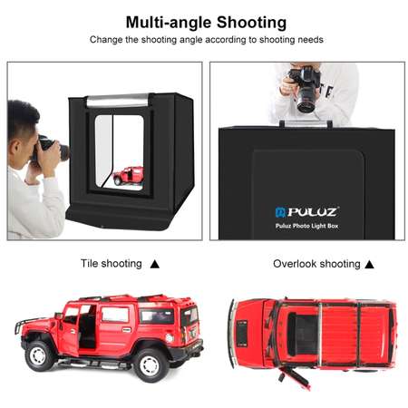 Mini Studio Portabil PULUZ PU5060EU   LED-uri Incorporate Fundaluri Multiple Negru