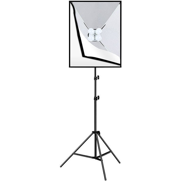 Trepied cu iluminare Softbox PU5071EU 4 LED-uri 20W 5700K 50x70cm Negru