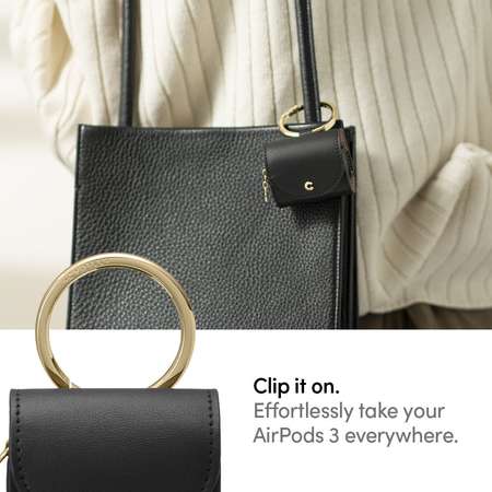 Spigen Cyrill Leather Mini Bag compatibila cu Apple AirPods 3 Black