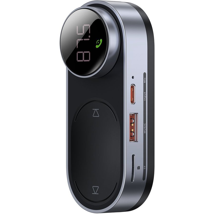 Transmitator audio Solar Car Bluetooth 5.0 TF AUX Microfon HD Display LED Negru