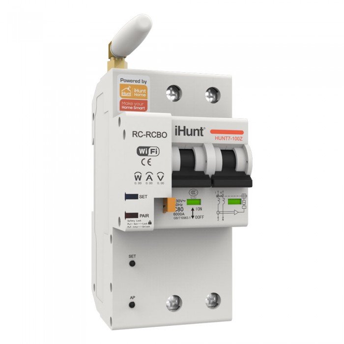 Siguranța automata inteligentă cu contorizare iHunt 2P 100A WiFi White Black — imaginea 3