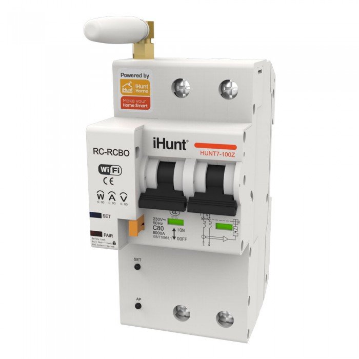 Siguranța automata inteligentă cu contorizare iHunt 2P 100A WiFi White Black — imaginea 4