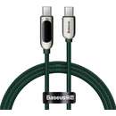 Cablu de date Baseus Display, 2x USB Type-C, 100W, 5A, 1m, Verde