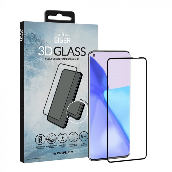 Folie protectie Sticla 3D Edge to Edge pentru OnePlus 9 Clear Black