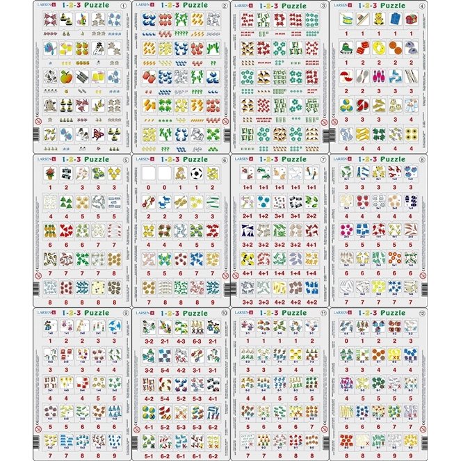 Set 12 Puzzle-uri 1-2-3 25 piese