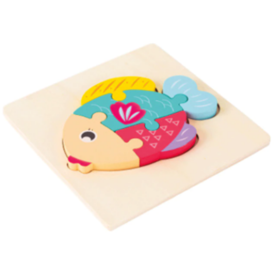 Puzzle incastru din lemn Peste