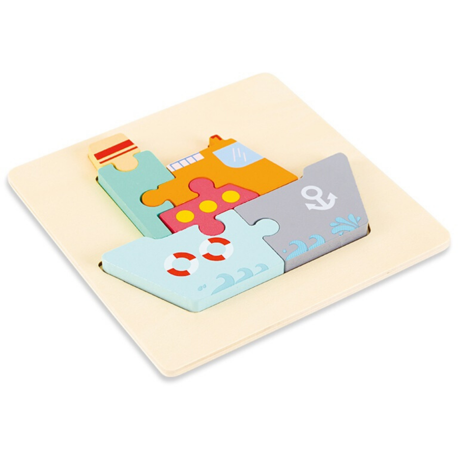 Puzzle incastru din lemn Vapor
