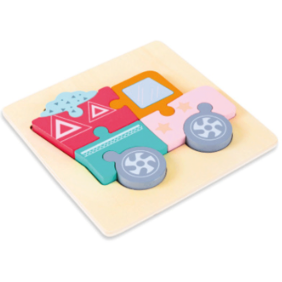Puzzle incastru din lemn Masina de constructii