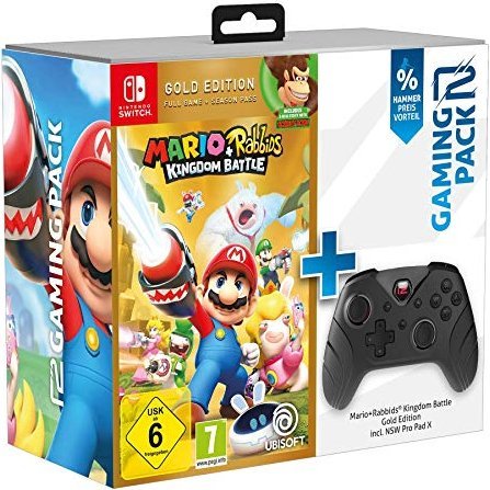 Gamepad Nintendo Switch Pro Pad X + joc Mario + Rabbids Kingdom Battle Gold Edition