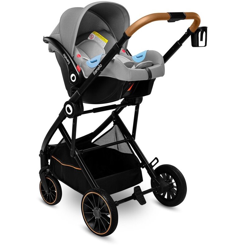 Carucior 3 in 1 cu cadru din aluminiu Riya Grey Stone